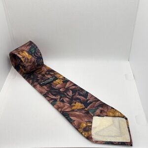 Dior Men’s Floral Silk Tie in Brown, Green and Gold